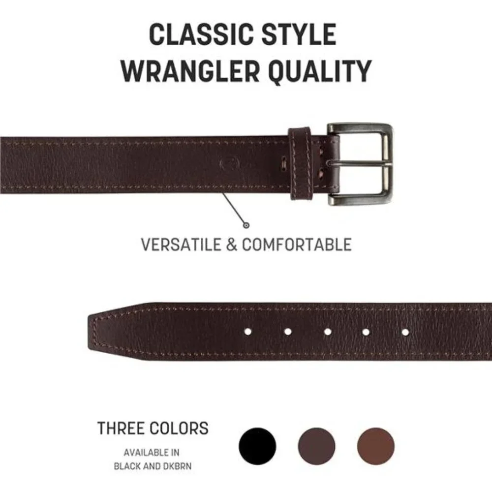 Mens Leather Belt Brown Casual Dress Jeans Rugged Classic Everyday Style